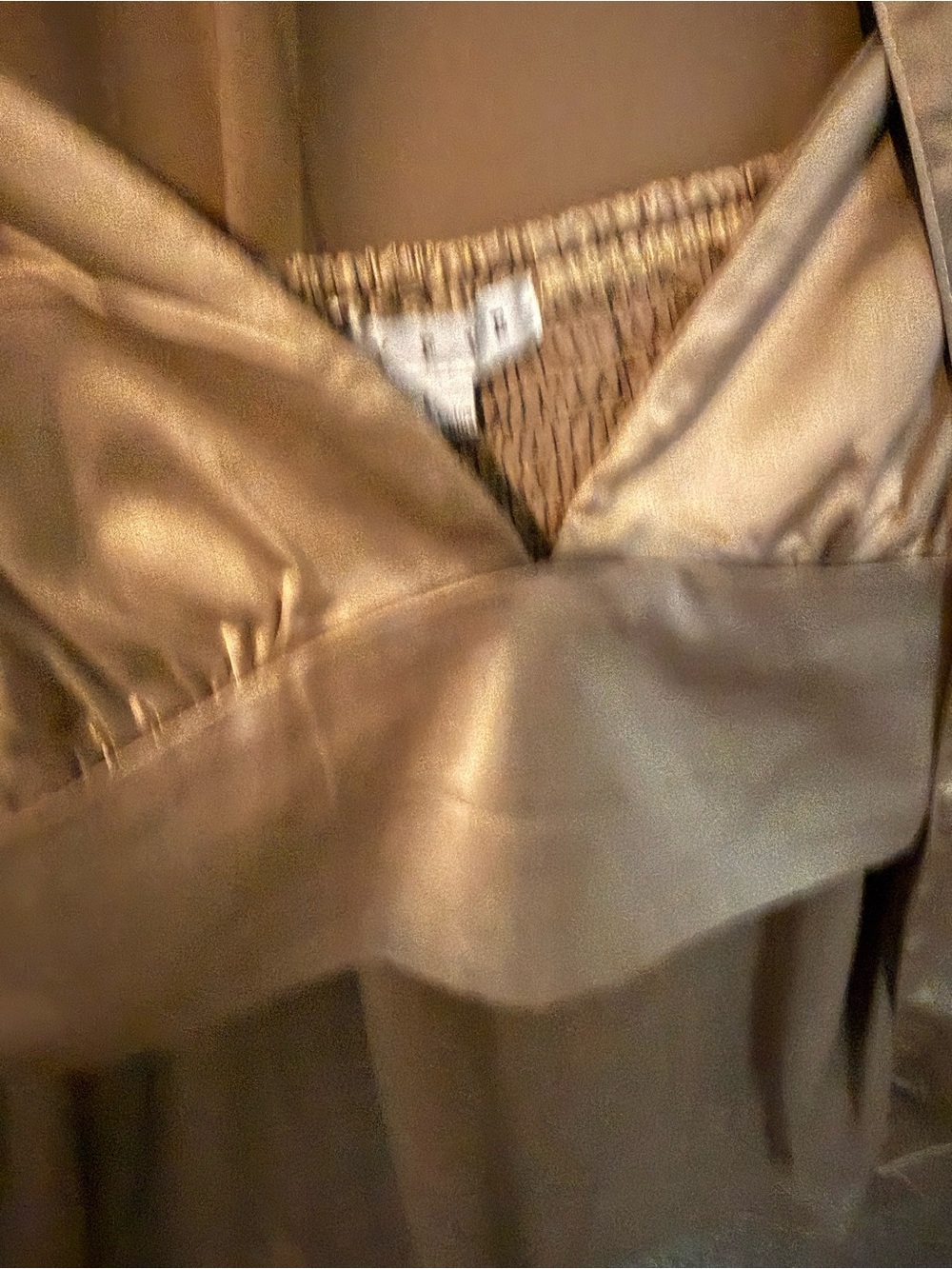 Hype Satin-Look Brown/Tan Women’s Top